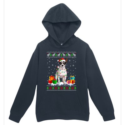 Jack Russell Terrier Dog Ugly Christmas Santa Hat Xmas Dog Gift Urban Pullover Hoodie