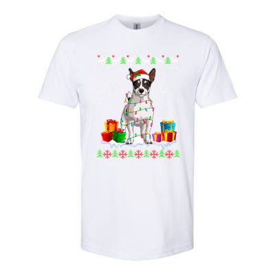 Jack Russell Terrier Dog Ugly Christmas Santa Hat Xmas Dog Gift Softstyle CVC T-Shirt