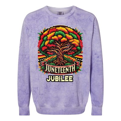 Junenth Root Tree 1865 Black History Vintage Retro Cool Gift Colorblast Crewneck Sweatshirt