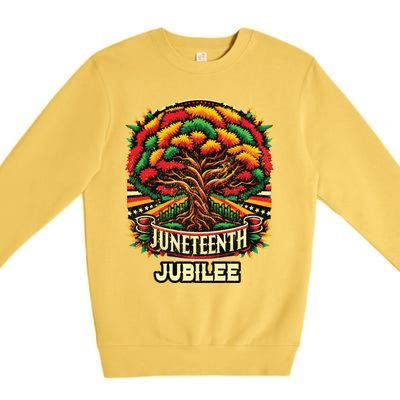 Junenth Root Tree 1865 Black History Vintage Retro Cool Gift Premium Crewneck Sweatshirt