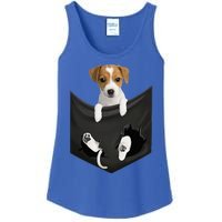 Jack Russell Terrier Dog In Pocket Ladies Essential Tank