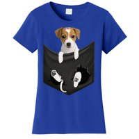 Jack Russell Terrier Dog In Pocket Women's T-Shirt