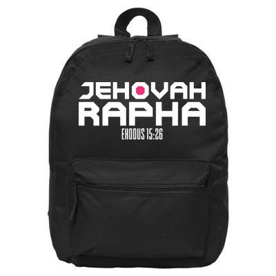 Jehovah Rapha The God Who Heals Exodus 1526 Christian 16 in Basic Backpack
