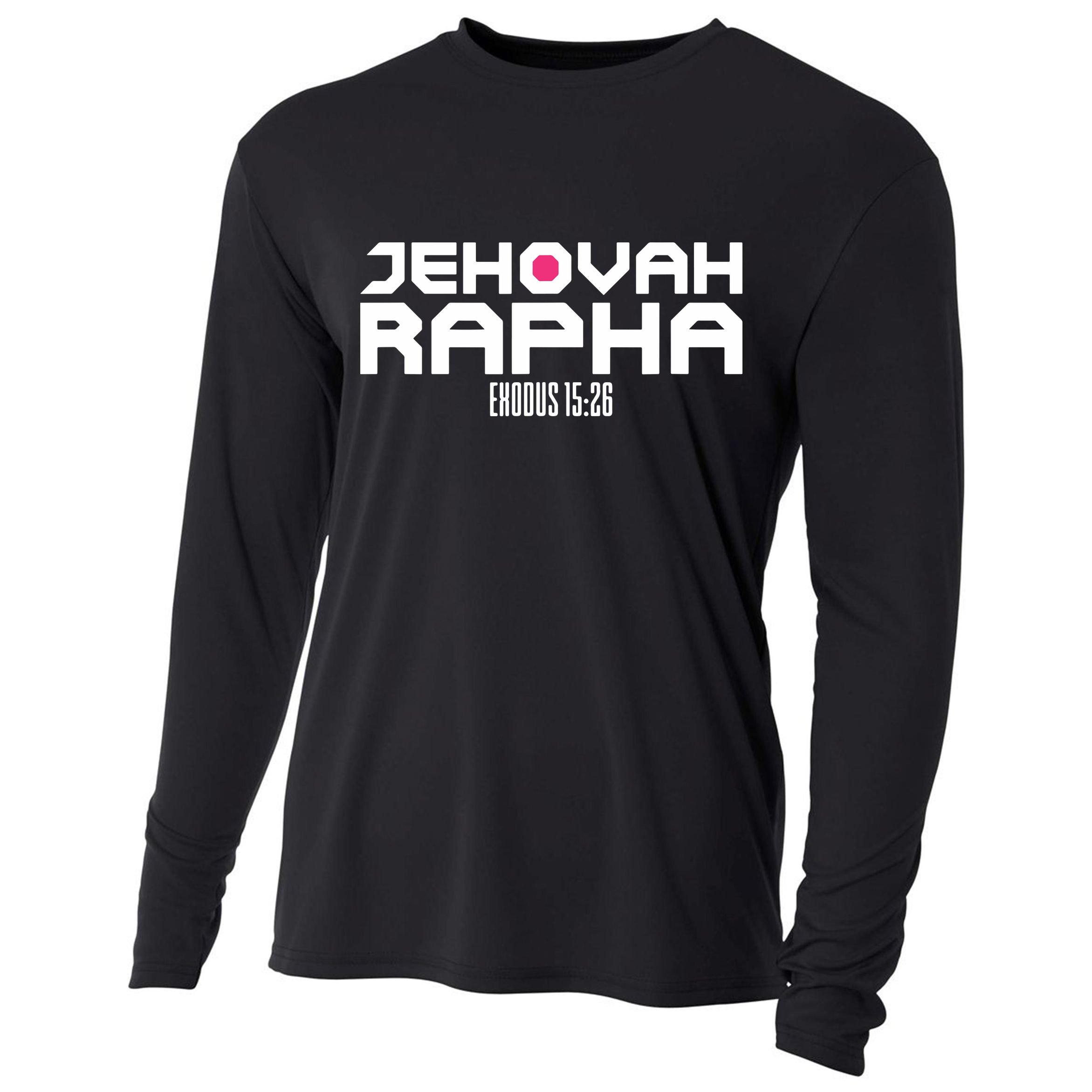 Jehovah Rapha The God Who Heals Exodus 1526 Christian Cooling Performance Long Sleeve Crew