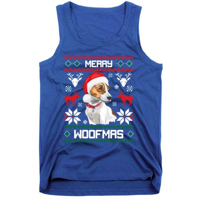 Jack Russell Terrier Gift For Merry Christmas Woofmas Jrt Gift Tank Top