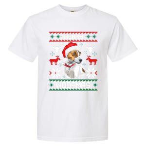 Jack Russell Terrier Gift For Merry Christmas Woofmas Jrt Gift Garment-Dyed Heavyweight T-Shirt