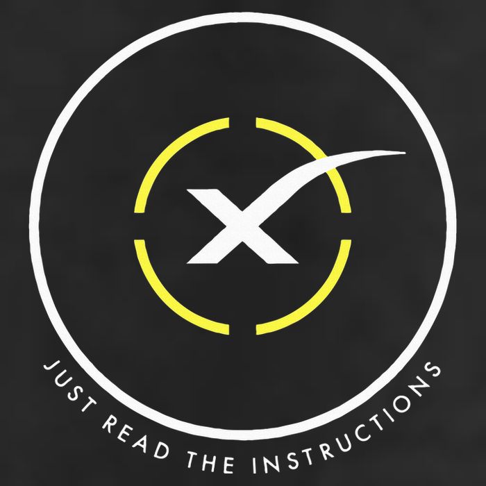 Just Read The Instructions Space Drone Ship With White X Knit Cap Winter Beanie