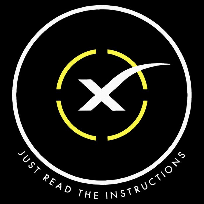 Just Read The Instructions Space Drone Ship With White X Drawstring Bag