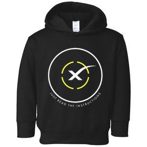 Just Read The Instructions Space Drone Ship With White X Toddler Hoodie