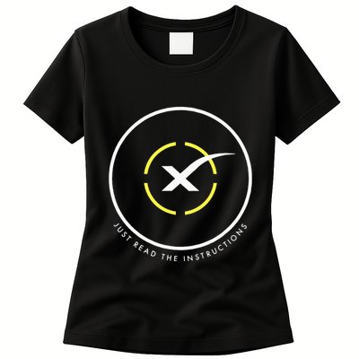 Just Read The Instructions Space Drone Ship With White X Women's T-Shirt