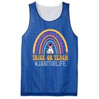 Janitor Rainbow Trick Or Teach Funny Ghost Halloween Gift Mesh Reversible Basketball Jersey Tank