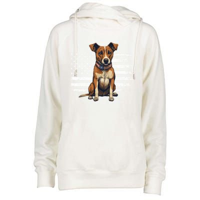 Jack Russell Terrier Dad Mom Dog Lover Usa Flag 4th Of July Cool Gift Womens Funnel Neck Pullover Hood