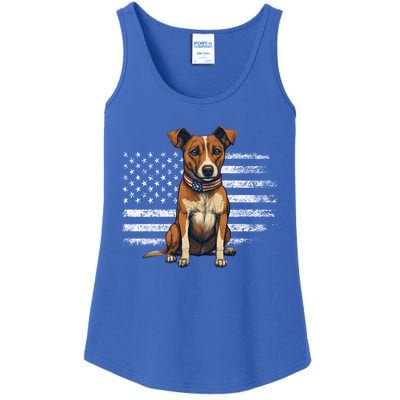 Jack Russell Terrier Dad Mom Dog Lover Usa Flag 4th Of July Cool Gift Ladies Essential Tank