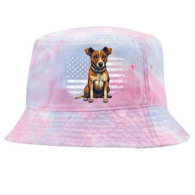 Jack Russell Terrier Dad Mom Dog Lover Usa Flag 4th Of July Cool Gift Tie-Dyed Bucket Hat