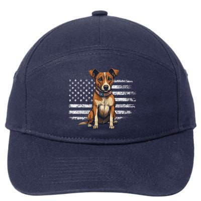 Jack Russell Terrier Dad Mom Dog Lover Usa Flag 4th Of July Cool Gift 7-Panel Snapback Hat