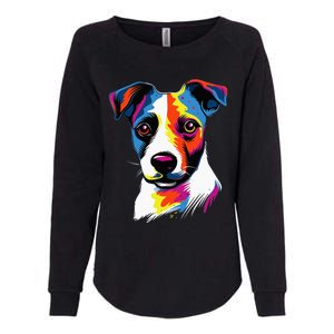 Jack Russel Terrier Dog Lover Funny Colorful Puppy Art Womens California Wash Sweatshirt