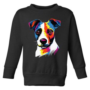 Jack Russel Terrier Dog Lover Funny Colorful Puppy Art Toddler Sweatshirt