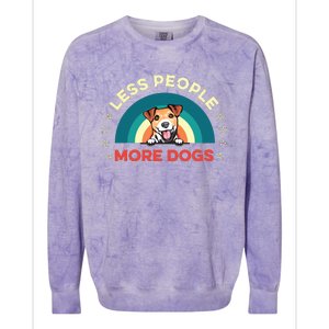 Jack Russell Terrier Dog Less People More Dogs Fathers Day Colorblast Crewneck Sweatshirt