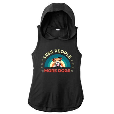 Jack Russell Terrier Dog Less People More Dogs Fathers Day Ladies PosiCharge Tri-Blend Wicking Draft Hoodie Tank