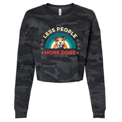 Jack Russell Terrier Dog Less People More Dogs Fathers Day Cropped Pullover Crew