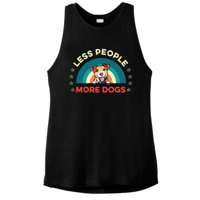 Jack Russell Terrier Dog Less People More Dogs Fathers Day Ladies PosiCharge Tri-Blend Wicking Tank