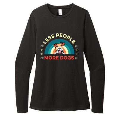 Jack Russell Terrier Dog Less People More Dogs Fathers Day Womens CVC Long Sleeve Shirt