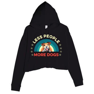 Jack Russell Terrier Dog Less People More Dogs Fathers Day Crop Fleece Hoodie