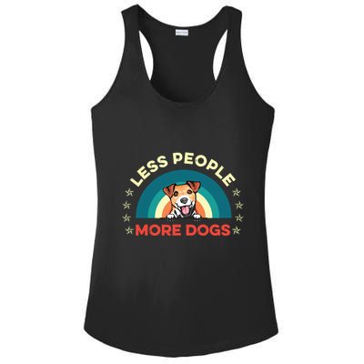 Jack Russell Terrier Dog Less People More Dogs Fathers Day Ladies PosiCharge Competitor Racerback Tank