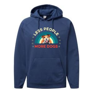 Jack Russell Terrier Dog Less People More Dogs Fathers Day Performance Fleece Hoodie