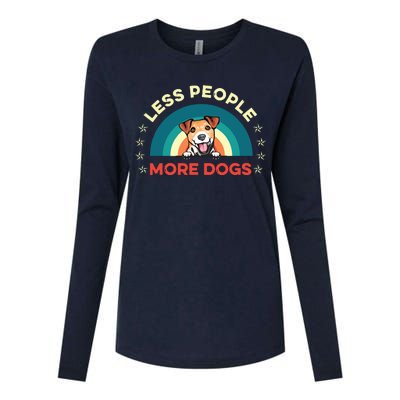 Jack Russell Terrier Dog Less People More Dogs Fathers Day Womens Cotton Relaxed Long Sleeve T-Shirt