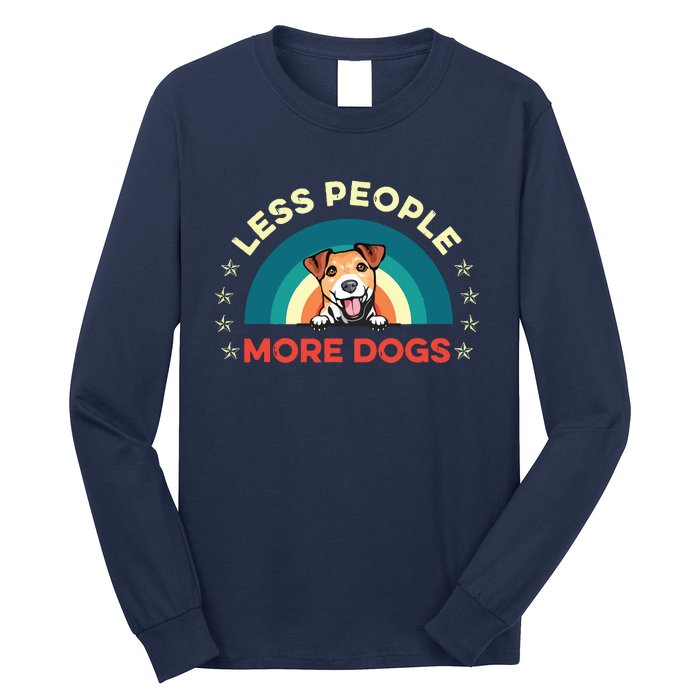 Jack Russell Terrier Dog Less People More Dogs Fathers Day Long Sleeve Shirt