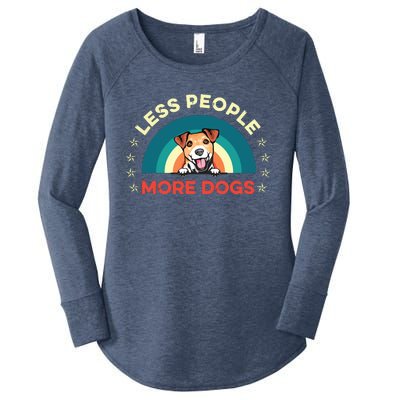 Jack Russell Terrier Dog Less People More Dogs Fathers Day Women's Perfect Tri Tunic Long Sleeve Shirt