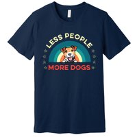 Jack Russell Terrier Dog Less People More Dogs Fathers Day Premium T-Shirt