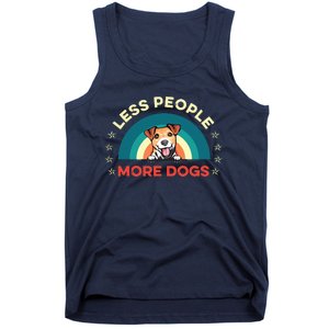 Jack Russell Terrier Dog Less People More Dogs Fathers Day Tank Top