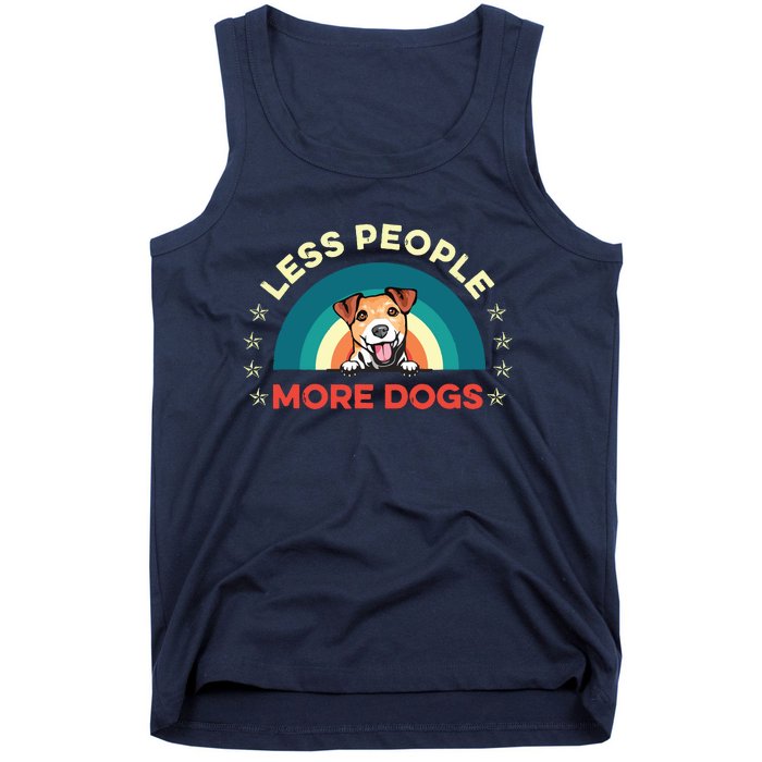 Jack Russell Terrier Dog Less People More Dogs Fathers Day Tank Top