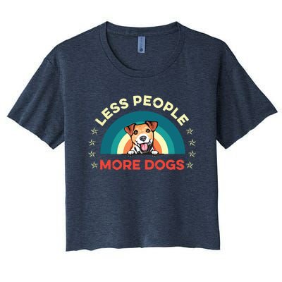 Jack Russell Terrier Dog Less People More Dogs Fathers Day Women's Crop Top Tee