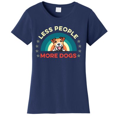 Jack Russell Terrier Dog Less People More Dogs Fathers Day Women's T-Shirt