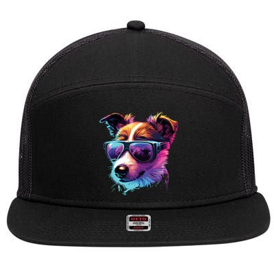 Jack Russell Terrier Dogs Jack Russell Terriers 7 Panel Mesh Trucker Snapback Hat