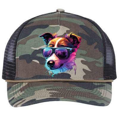 Jack Russell Terrier Dogs Jack Russell Terriers Retro Rope Trucker Hat Cap