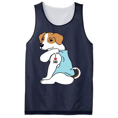 Jack Russell Terrier I Love Dad Funny Dog Mesh Reversible Basketball Jersey Tank