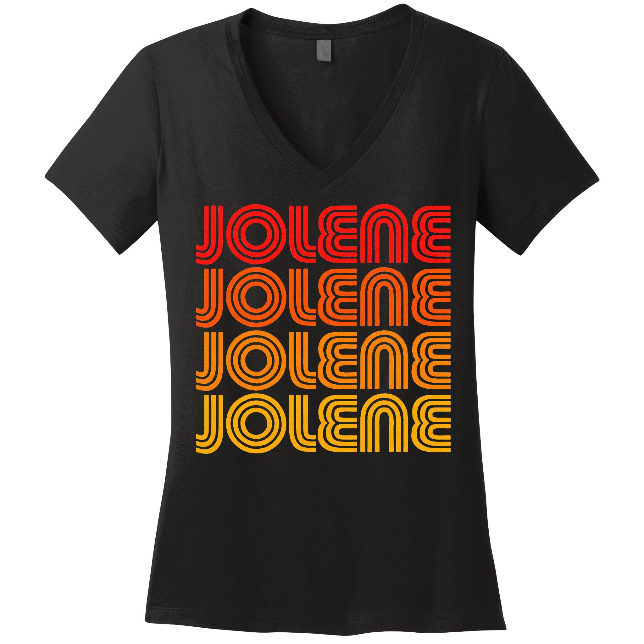 Jolene Retro Vintage 70s 80s Song Style Country Music Name Women's V-Neck T-Shirt
