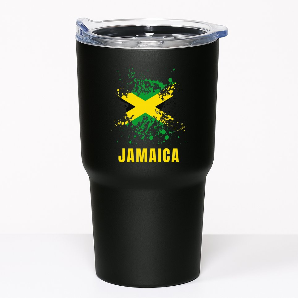 Jamaica Retro Vintage Watercolors Sport Jamaican Flag Tumbler