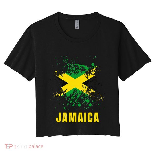 Jamaica Retro Vintage Watercolors Sport Jamaican Flag Crop Top
