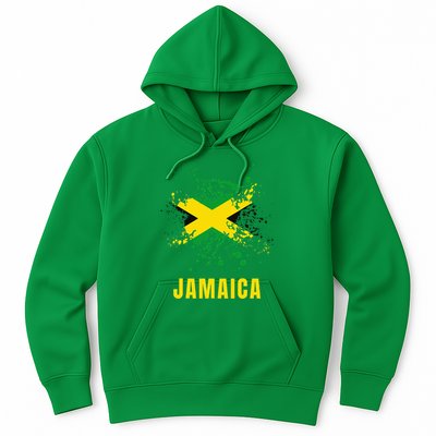 Jamaica Retro Vintage Watercolors Sport Jamaican Flag Hoodie