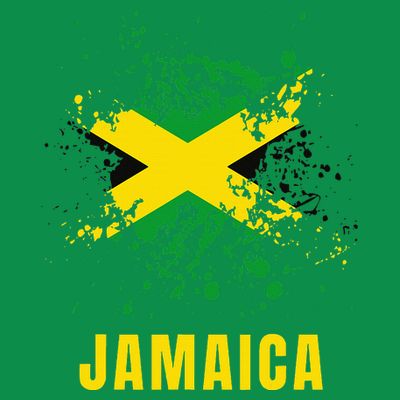 Jamaica Retro Vintage Watercolors Sport Jamaican Flag T-Shirt