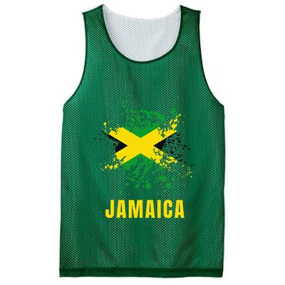 Jamaica Retro Vintage Watercolors Sport Jamaican Flag Mesh Reversible Basketball Jersey Tank