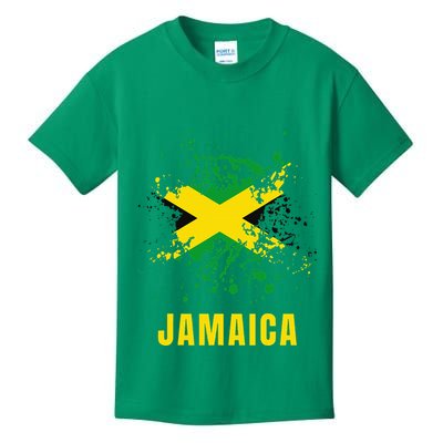 Jamaica Retro Vintage Watercolors Sport Jamaican Flag Kids T-Shirt