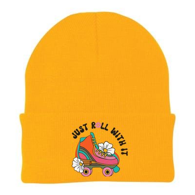 Just Roll With It Roller Skating Retro Summer Vintage Roller Knit Cap Winter Beanie