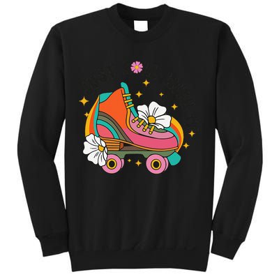 Just Roll With It Roller Skating Retro Summer Vintage Roller Sweatshirt