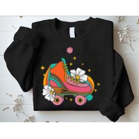 Just Roll With It Roller Skating Retro Summer Vintage Roller Sweatshirt
